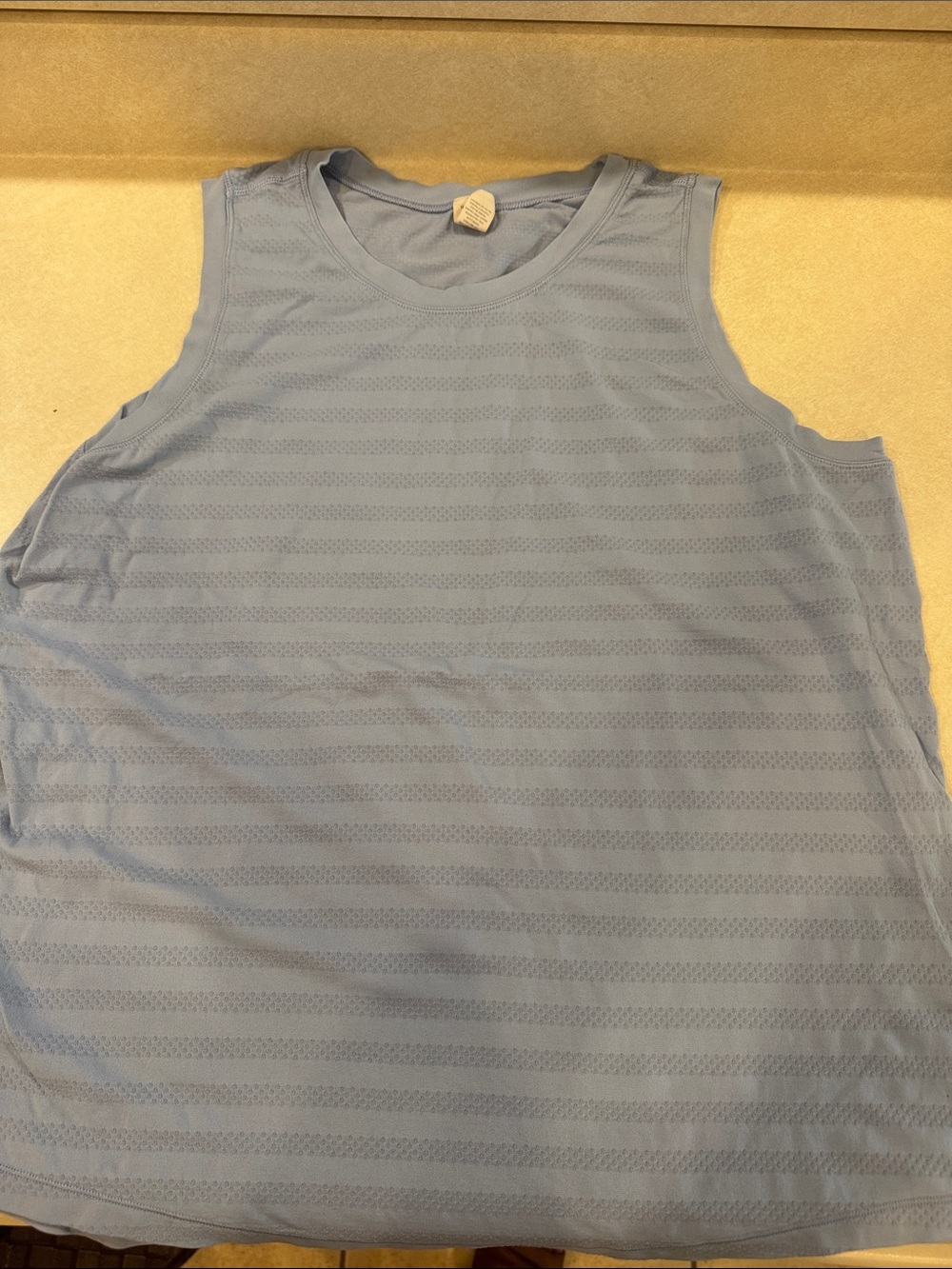 DSG Pale Blue Striped Sleeveless Tank Top